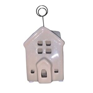 Ceramic‎ House Tealight Holder Photo Clip Table Decor Cottagecore